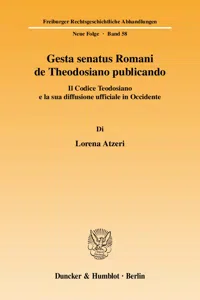 Gesta senatus Romani de Theodosiano publicando._cover