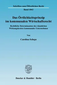 Das Örtlichkeitsprinzip im kommunalen Wirtschaftsrecht._cover