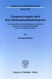 Frequenzvergabe nach dem Telekommunikationsgesetz._cover