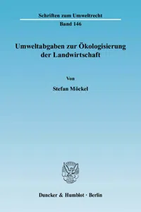 Umweltabgaben zur Ökologisierung der Landwirtschaft._cover