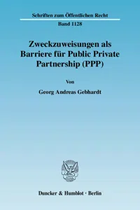 Zweckzuweisungen als Barriere für Public Private Partnership._cover