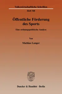 Öffentliche Förderung des Sports._cover