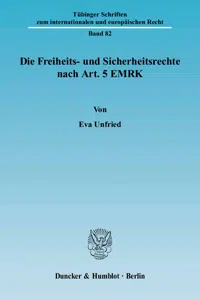 Die Freiheits- und Sicherheitsrechte nach Art. 5 EMRK._cover