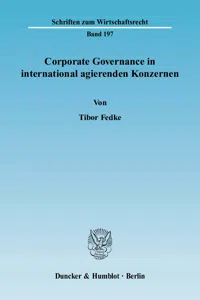 Corporate Governance in international agierenden Konzernen._cover