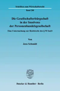 Die Gesellschafterbürgschaft in der Insolvenz der Personenhandelsgesellschaft._cover