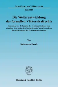 Die Weiterentwicklung des formellen Völkerstrafrechts._cover