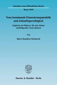 Neue kommunale Finanzierungsmodelle und Zukunftsgerechtigkeit._cover