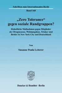 "Zero Tolerance" gegen soziale Randgruppen?_cover