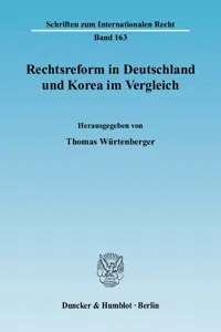 Rechtsreform in Deutschland und Korea im Vergleich._cover