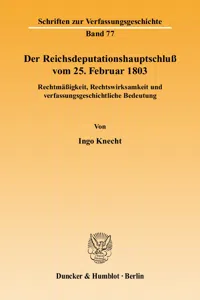 Der Reichsdeputationshauptschluß vom 25. Februar 1803._cover