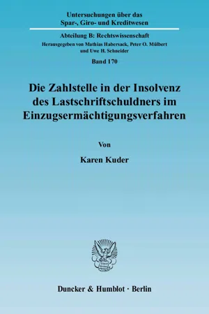 Die Zahlstelle in der Insolvenz des Lastschriftschuldners im Einzugsermächtigungsverfahren.