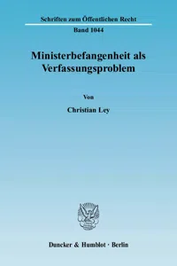 Ministerbefangenheit als Verfassungsproblem._cover