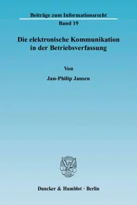 Die elektronische Kommunikation in der Betriebsverfassung._cover