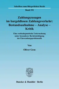 Zahlungszusagen im bargeldlosen Zahlungsverkehr: Bestandsaufnahme - Analyse - Kritik._cover