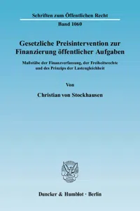 Gesetzliche Preisintervention zur Finanzierung öffentlicher Aufgaben._cover