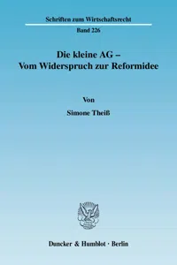 Die kleine AG - Vom Widerspruch zur Reformidee._cover