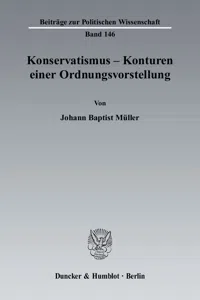 Konservatismus - Konturen einer Ordnungsvorstellung._cover