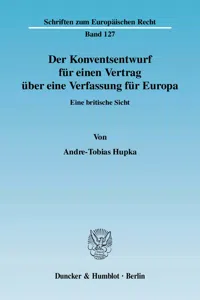 Der Konventsentwurf für einen Vertrag über eine Verfassung für Europa._cover