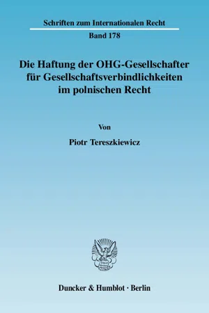 Die Haftung der OHG-Gesellschafter für Gesellschaftsverbindlichkeiten im polnischen Recht.