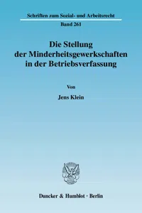 Die Stellung der Minderheitsgewerkschaften in der Betriebsverfassung._cover