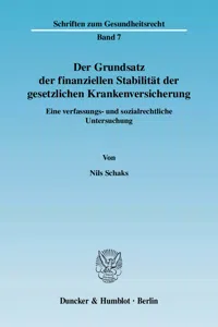 Der Grundsatz der finanziellen Stabilität der gesetzlichen Krankenversicherung._cover