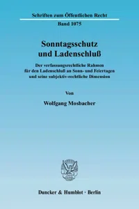 Sonntagsschutz und Ladenschluß._cover