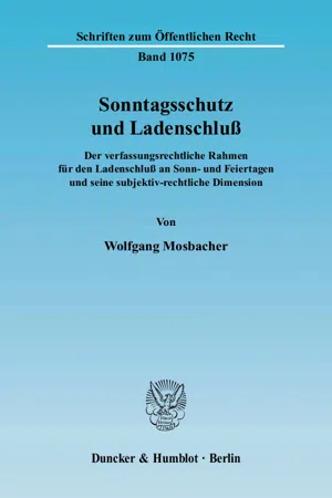 Sonntagsschutz und Ladenschluß.