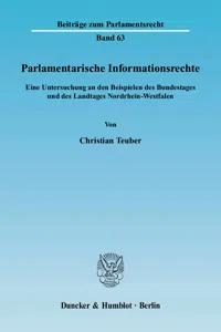 Parlamentarische Informationsrechte._cover