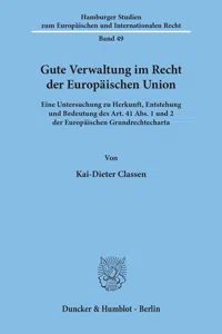 Gute Verwaltung im Recht der Europäischen Union._cover