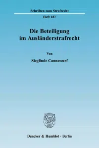 Die Beteiligung im Ausländerstrafrecht._cover