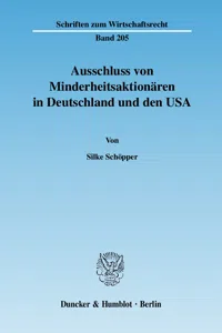 Ausschluss von Minderheitsaktionären in Deutschland und den USA._cover