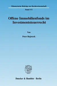 Offene Immobilienfonds im Investmentsteuerrecht._cover