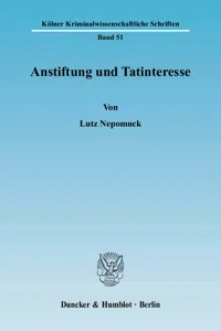 Anstiftung und Tatinteresse._cover