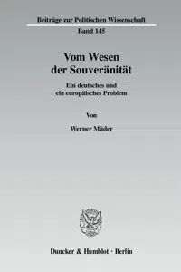 Vom Wesen der Souveränität._cover