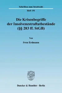 Die Krisenbegriffe der Insolvenzstraftatbestände._cover