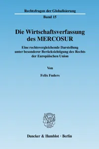 Die Wirtschaftsverfassung des MERCOSUR._cover