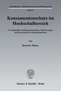 Konsumentenschutz im Hochschulbereich._cover