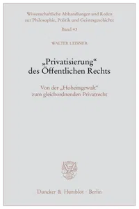 "Privatisierung" des Öffentlichen Rechts._cover