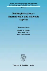 Kulturgüterschutz - internationale und nationale Aspekte._cover