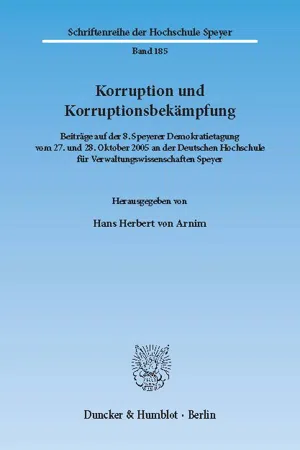 Korruption und Korruptionsbekämpfung.