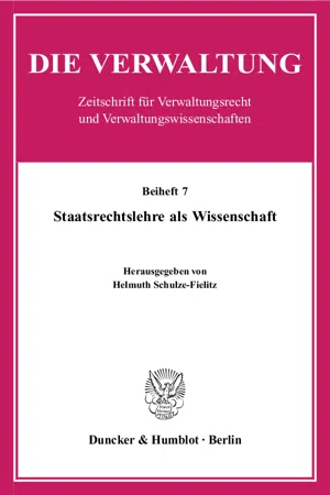 Staatsrechtslehre als Wissenschaft.