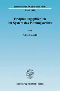 Erstplanungspflichten im System des Planungsrechts._cover