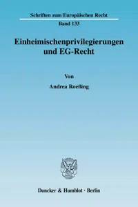 Einheimischenprivilegierungen und EG-Recht._cover