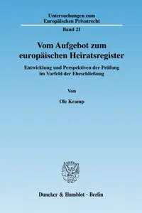 Vom Aufgebot zum europäischen Heiratsregister._cover