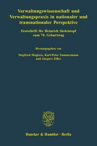 Verwaltungswissenschaft und Verwaltungspraxis in nationaler und transnationaler Perspektive._cover