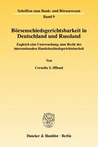 Börsenschiedsgerichtsbarkeit in Deutschland und Russland._cover