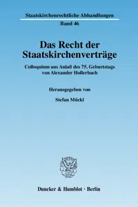 Das Recht der Staatskirchenverträge._cover