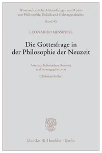 Die Gottesfrage in der Philosophie der Neuzeit._cover