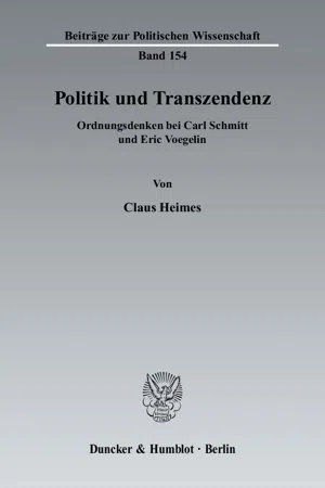 Politik und Transzendenz.