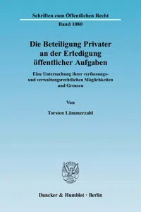 Die Beteiligung Privater an der Erledigung öffentlicher Aufgaben._cover